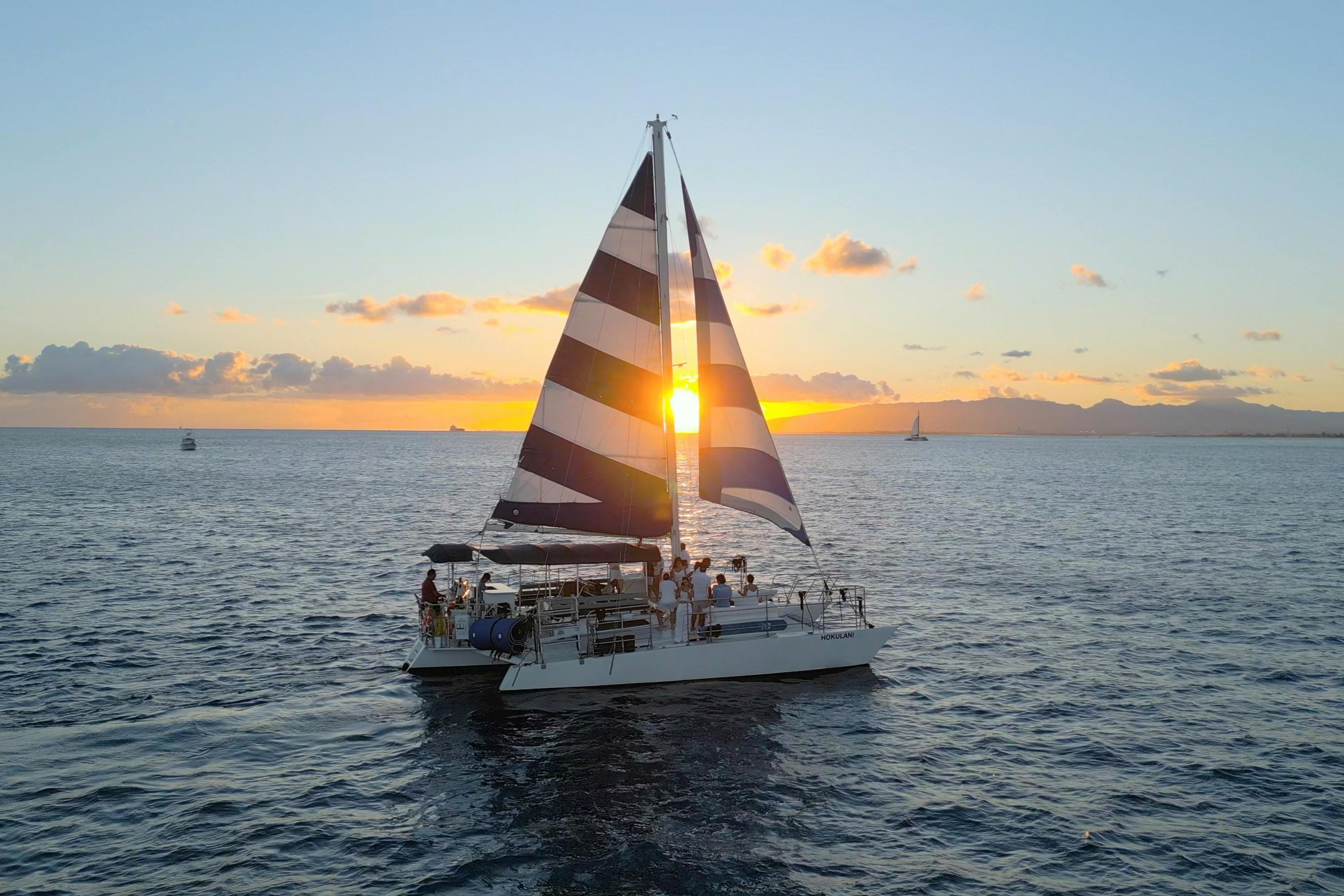 Waikiki: Sunset Sailing Tour with Swim - Photo 1 of 4